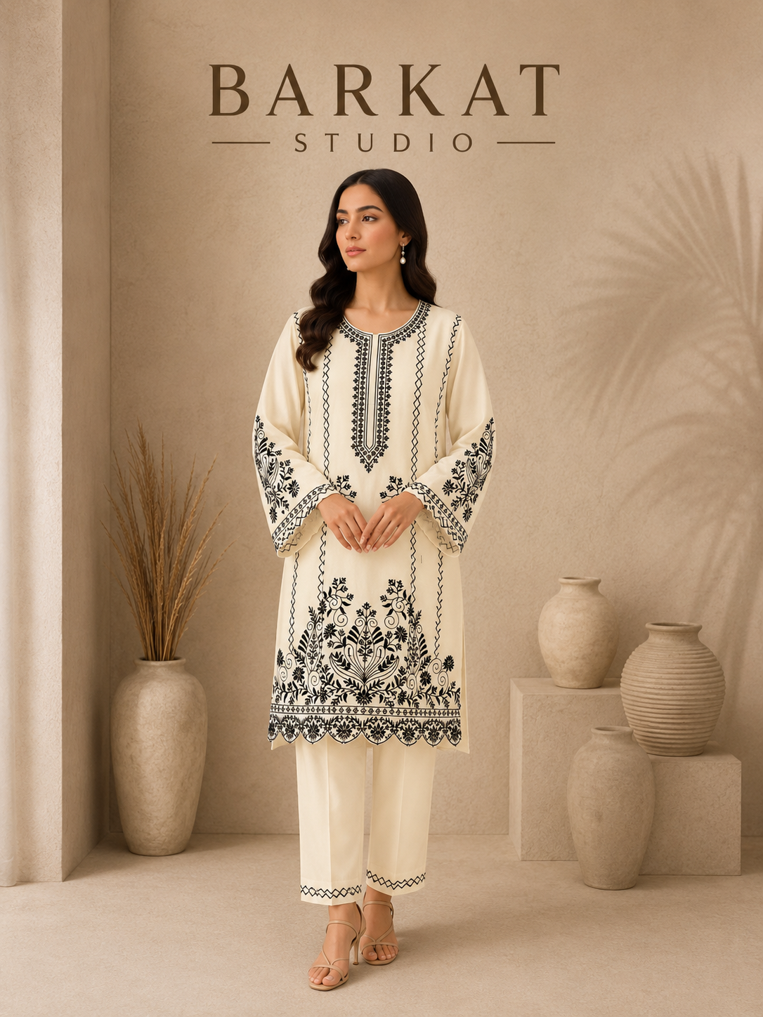 barkat white co-ord set