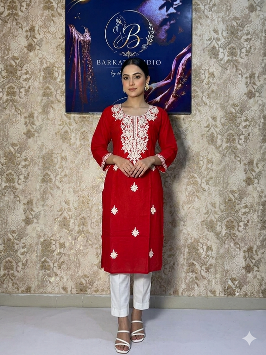 Embroidered Straight Kurti