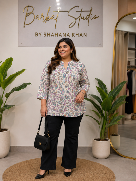 Barkat Studio Floral Bloom Cotton Kurti