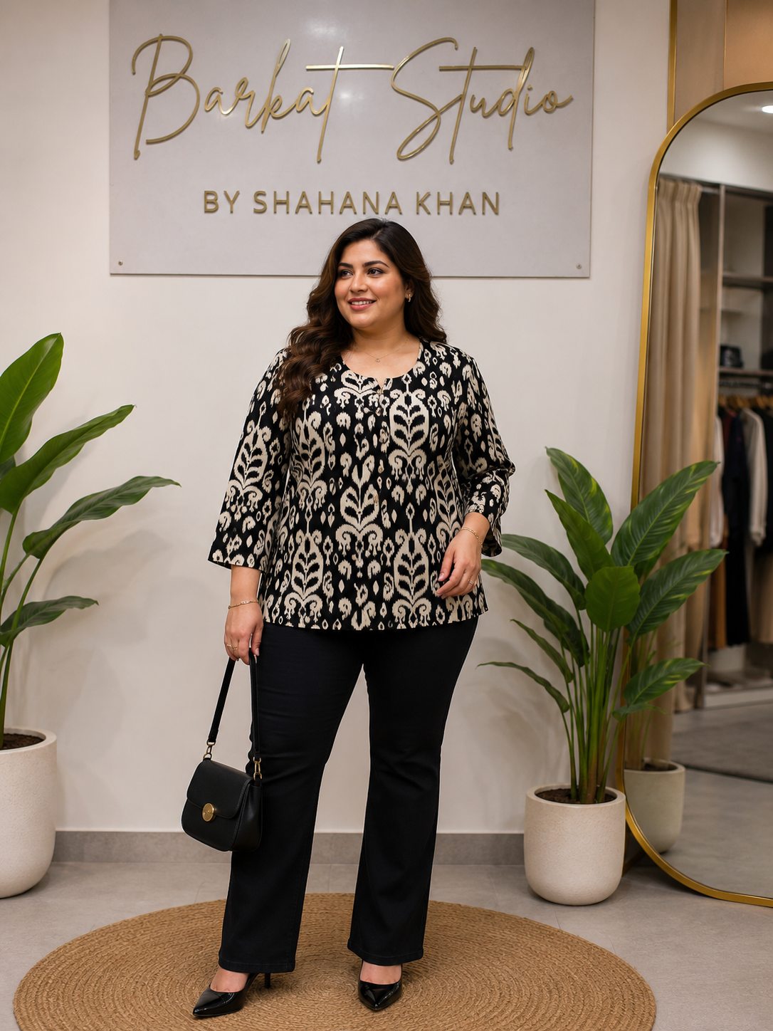 Barkat Studio Noir Ikat Printed Cotton Kurti
