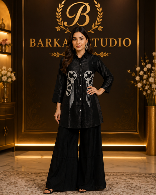 Midnight elegant black Co-Ord set