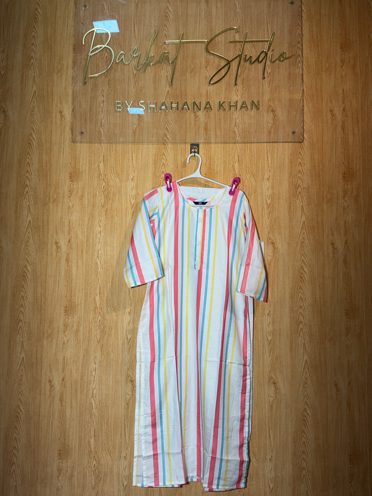 Striped Straight Kurti-Pant Set