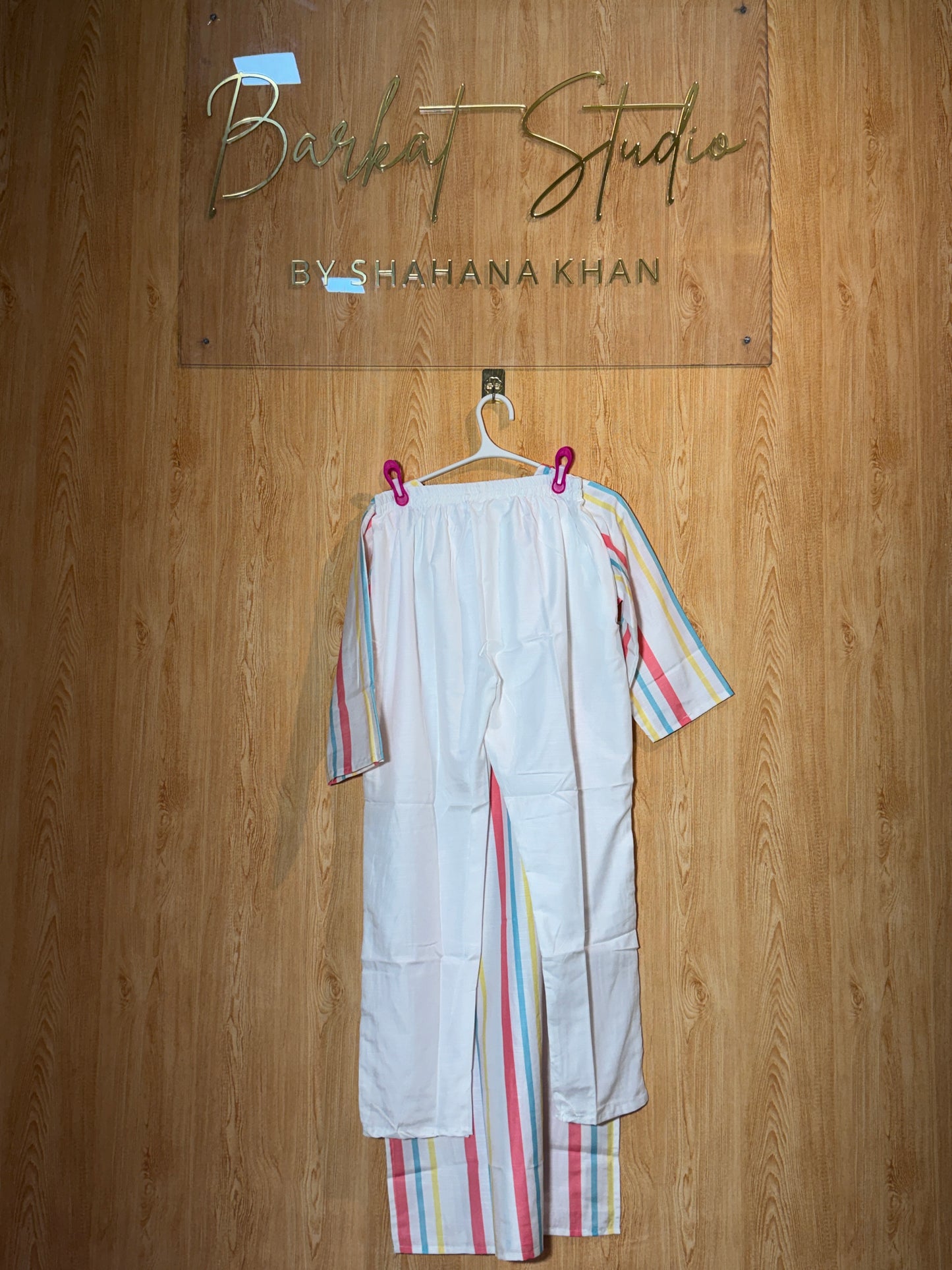 Striped Straight Kurti-Pant Set