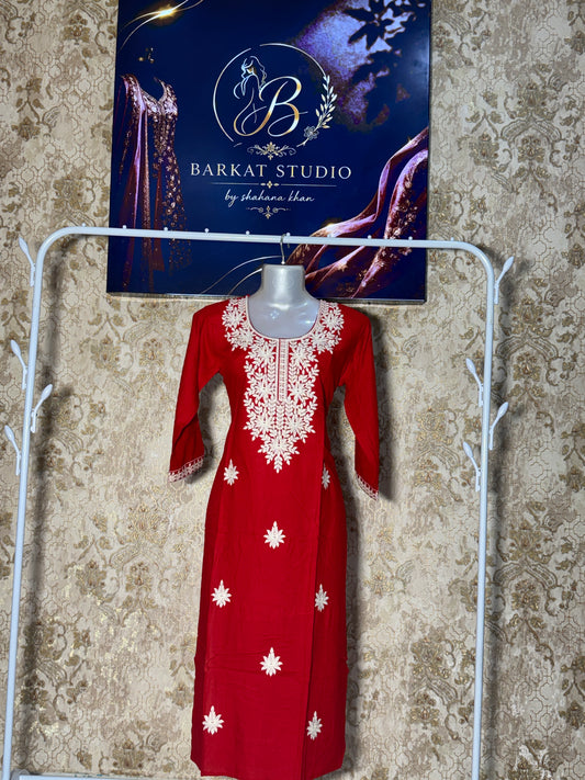 Embroidered Straight Kurti