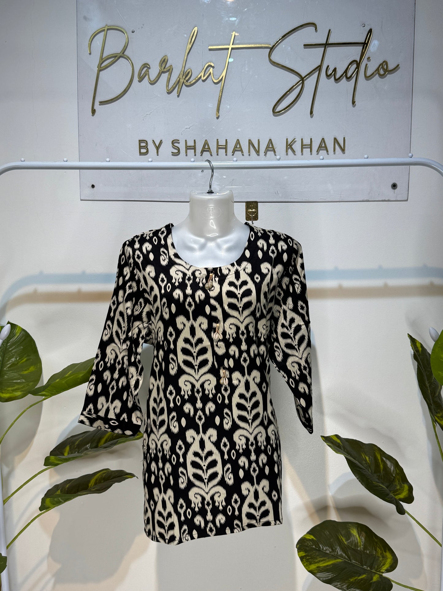 Barkat Studio Noir Ikat Printed Cotton Kurti