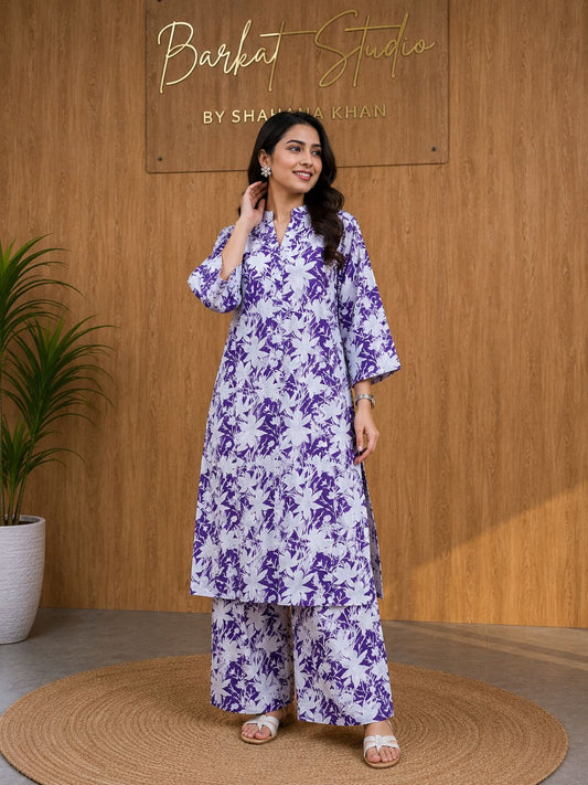 Casual Floral Cotton Co-Ord Set